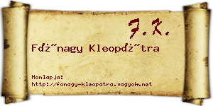 Fónagy Kleopátra névjegykártya
